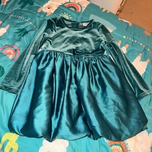 Cat & Jack Emerald Green Velvet Party Dress